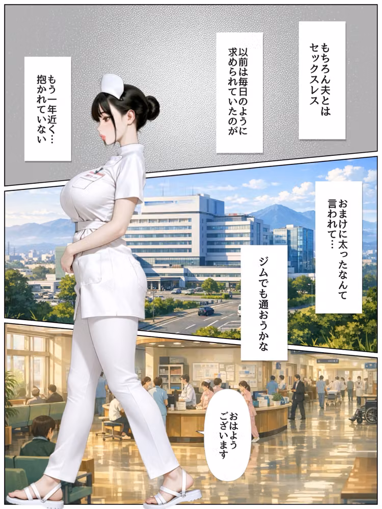 清楚系おっとり肉厚ナースに性処理させてたらちんぽ依存症になって貪ってきた話  性処理病棟 hitomiエロ漫画raw サンプル画像007