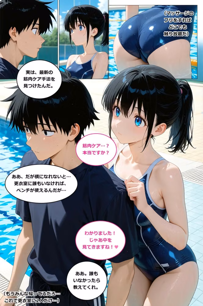 放課後の特別指導〜水泳部の先輩に、ぜんぶ教えてもらいました〜 hitomiエロ漫画raw サンプル画像002