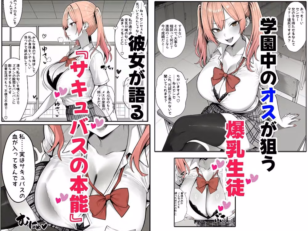 「おちんぽに媚びるの、上手ですよ？」〜Jカップサキュバス教え子（ハート）俺に完全屈服したがる〜 hitomiエロ漫画raw サンプル画像001