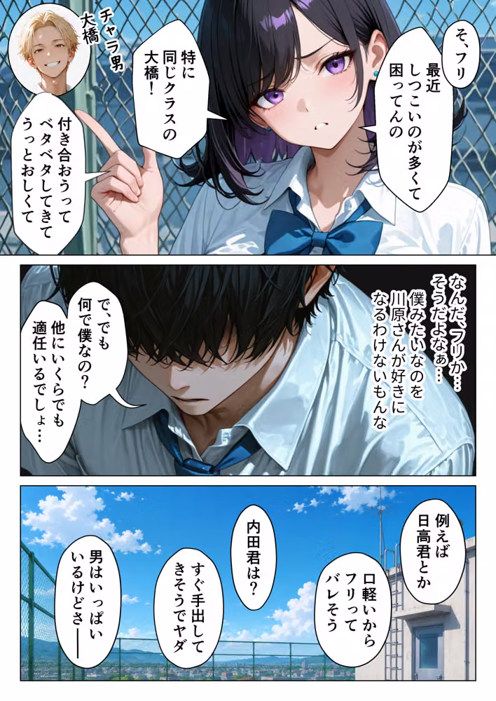 男嫌いのクールギャルに頼まれて彼氏のフリしただけだったのになぜかあまあま中出しセックスさせてくれた話 hitomiエロ漫画raw サンプル画像006