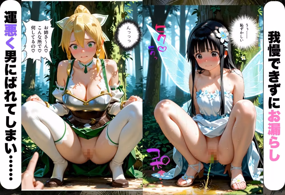 野外お漏らしレ●プ 深い森の中で子宮壊れるまでイキ狂うS〇O編 hitomiエロ漫画raw サンプル画像002