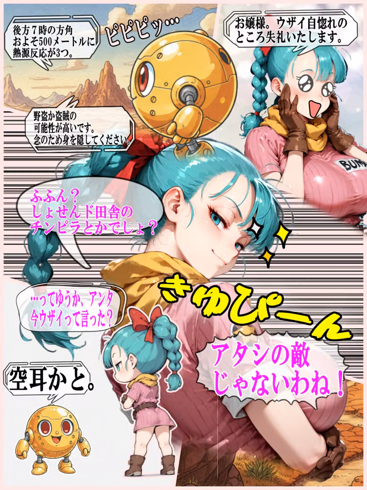 【DB】ブ〇マの誤算！護衛メカ停止でチンピラ3人に即負け！？プライド破壊のナカ〇し絶頂＆バイタル記録で数値化されて羞恥 hitomiエロ漫画raw サンプル画像004