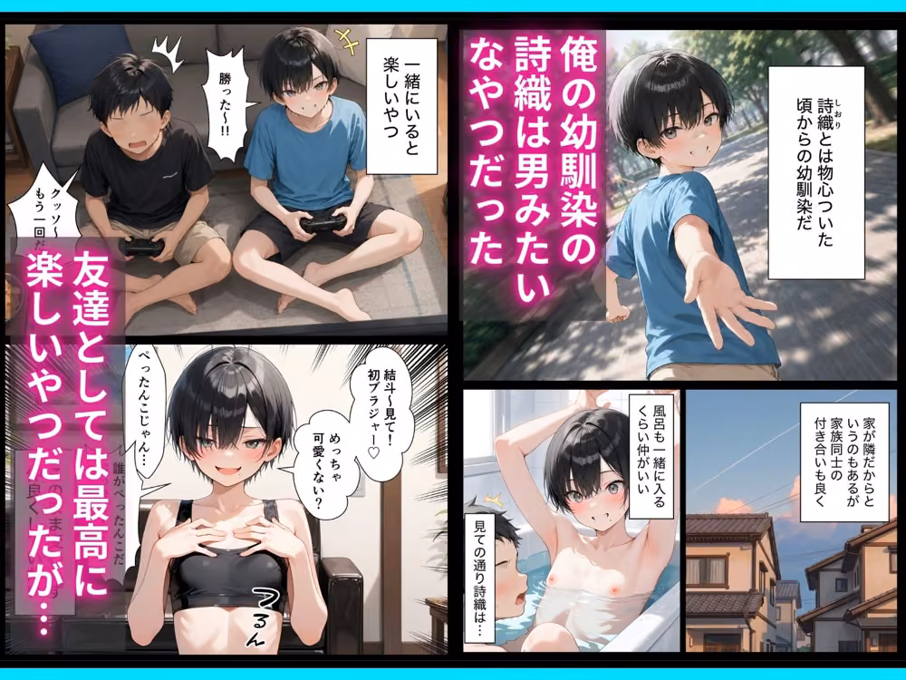 長身ボーイッシュ幼馴染との練習セックスは最高に気持ちいい  前編 hitomiエロ漫画raw サンプル画像001