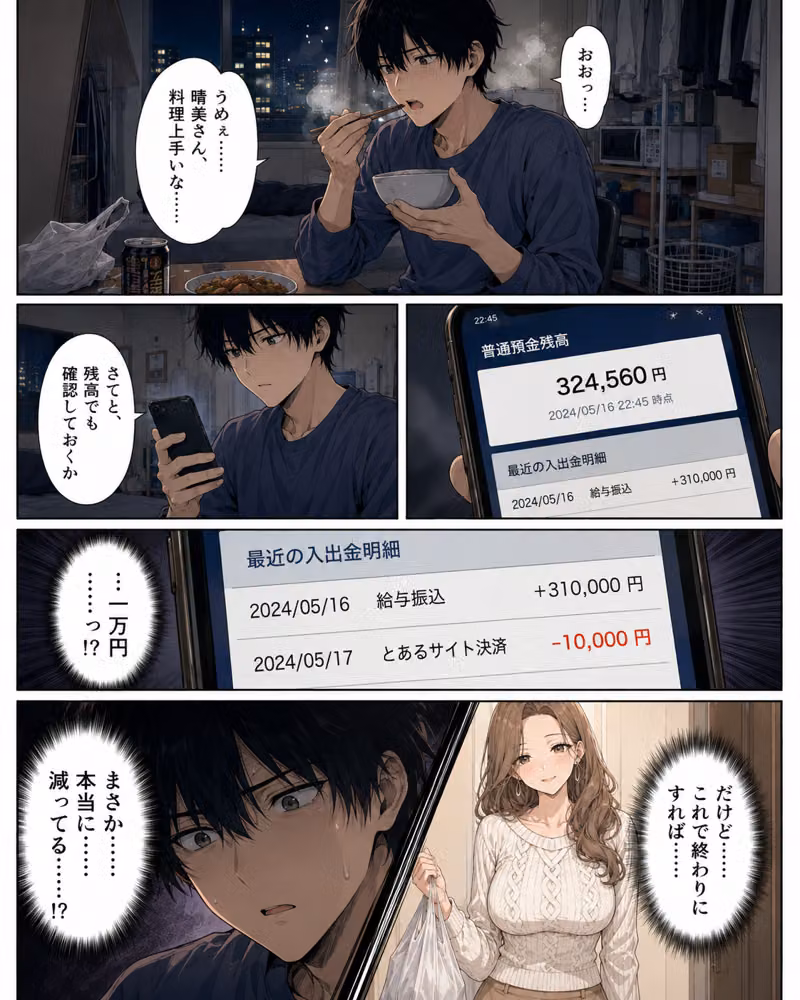 押すたび1万円消えるボタン…その度に隣の人妻がエロく体を擦りつけて誘惑してくる hitomiエロ漫画raw サンプル画像006