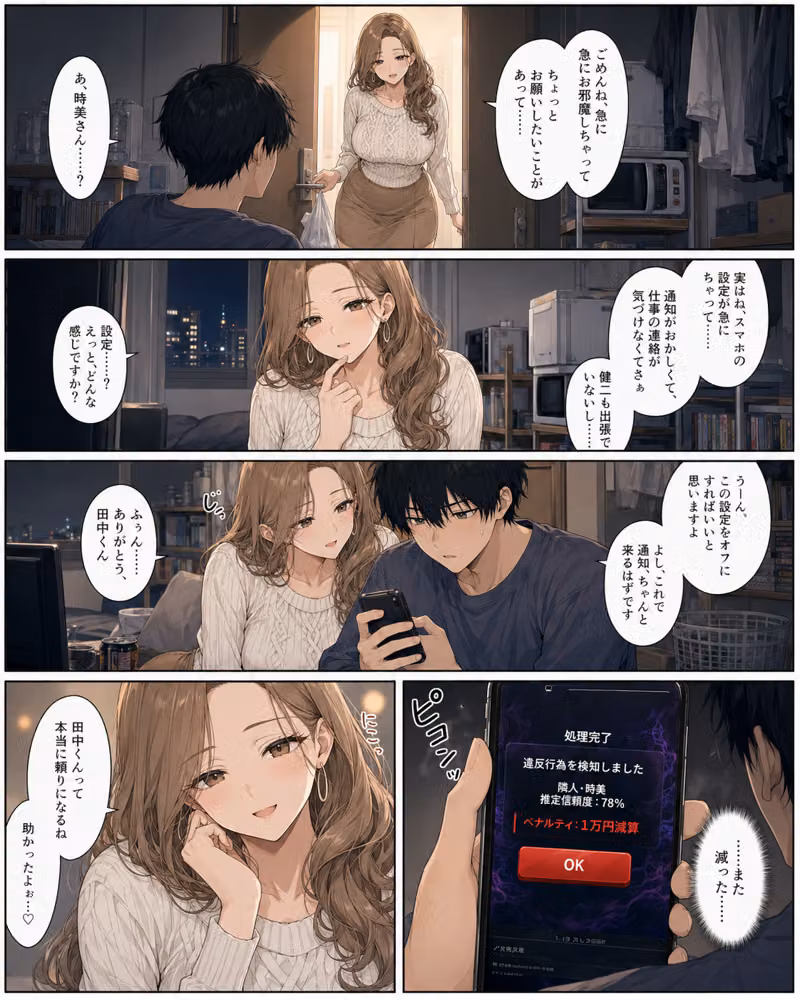 押すたび1万円消えるボタン…その度に隣の人妻がエロく体を擦りつけて誘惑してくる hitomiエロ漫画raw サンプル画像009
