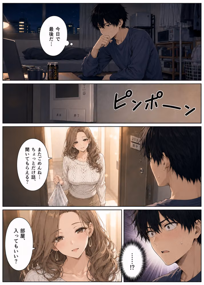 押すたび1万円消えるボタン…その度に隣の人妻がエロく体を擦りつけて誘惑してくる hitomiエロ漫画raw サンプル画像015