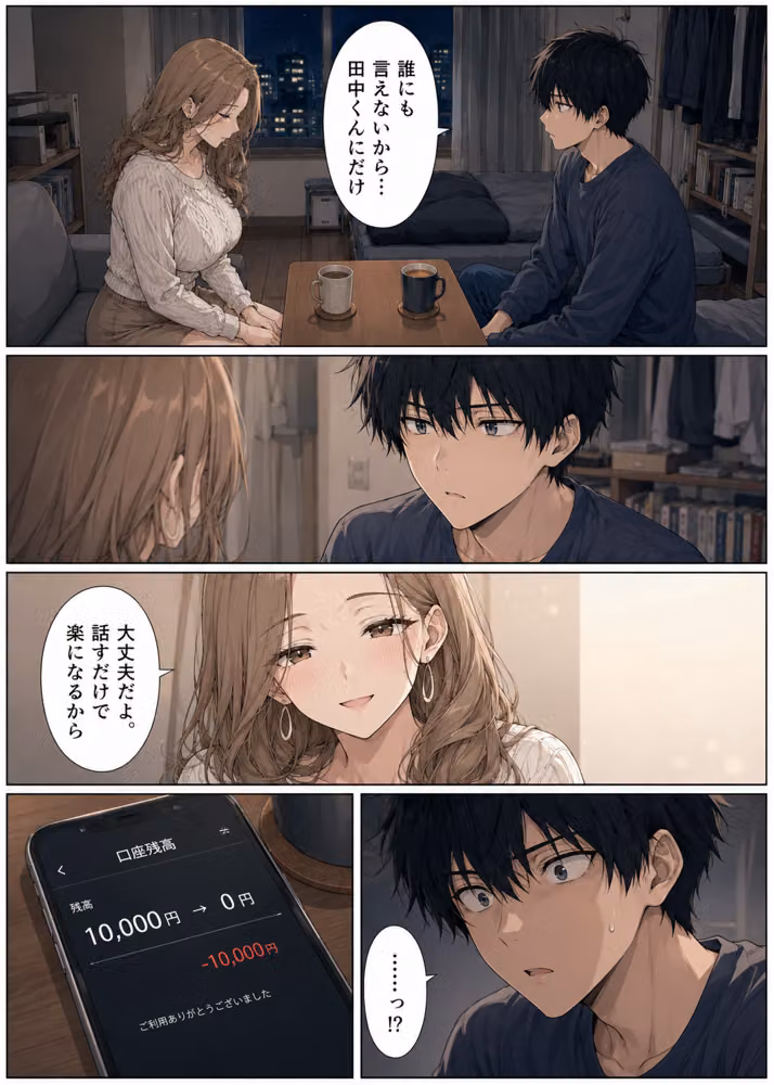 押すたび1万円消えるボタン…その度に隣の人妻がエロく体を擦りつけて誘惑してくる hitomiエロ漫画raw サンプル画像019