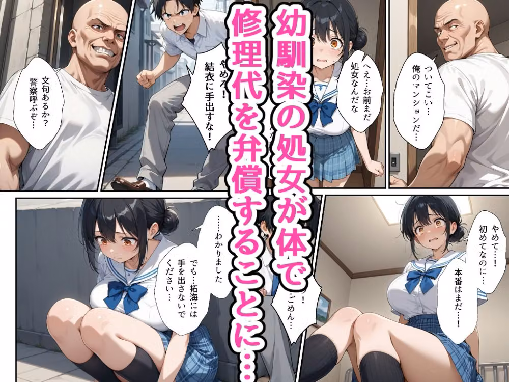 夏休みにセーラー服の幼馴染を、黒崎に犯●れ中出しされ続ける話 hitomiエロ漫画raw サンプル画像003