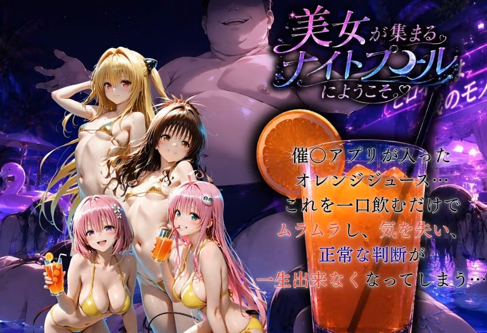 ナイトプールでナンパ堕ち〜黄ビキニ美女が太った男に媚●入りオレンジジュースで種付けされるまで〜VOL2 hitomiエロ漫画raw サンプル画像002