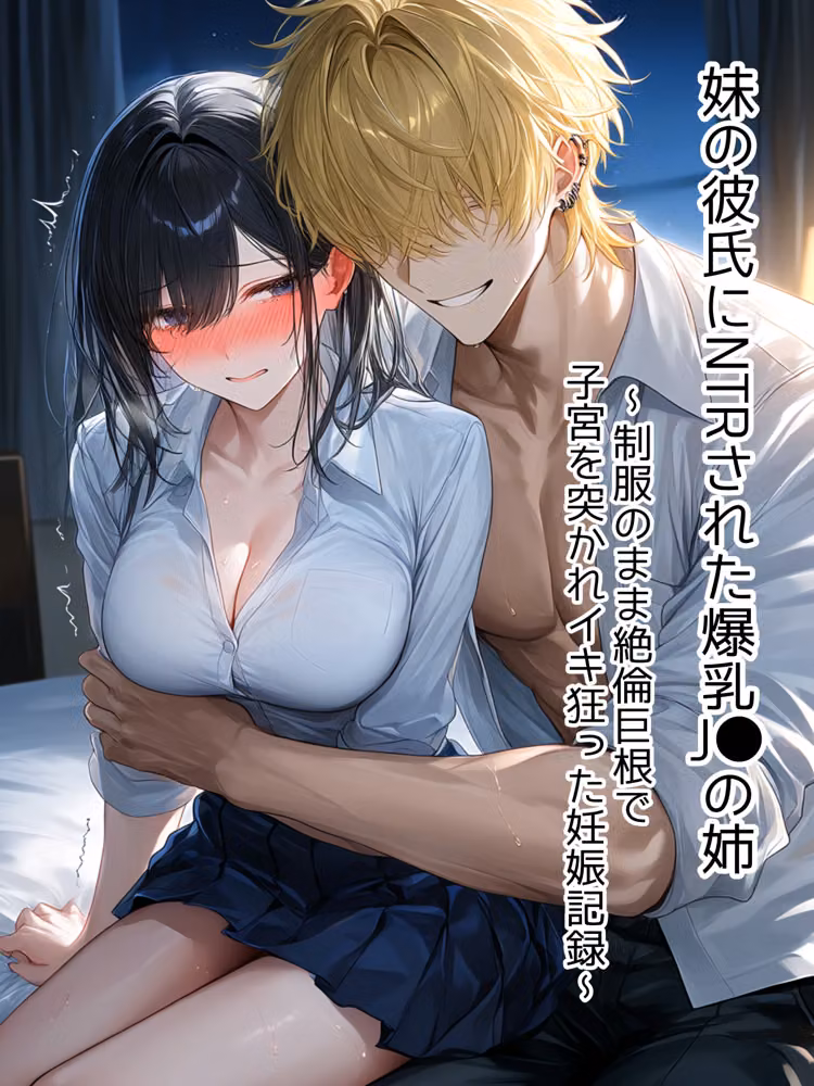 妹の彼氏にNTRされた爆乳J●の姉〜制服のまま絶倫巨根で子宮を突かれ孕ませイキ狂った記録〜 hitomiエロ漫画raw サンプル画像001