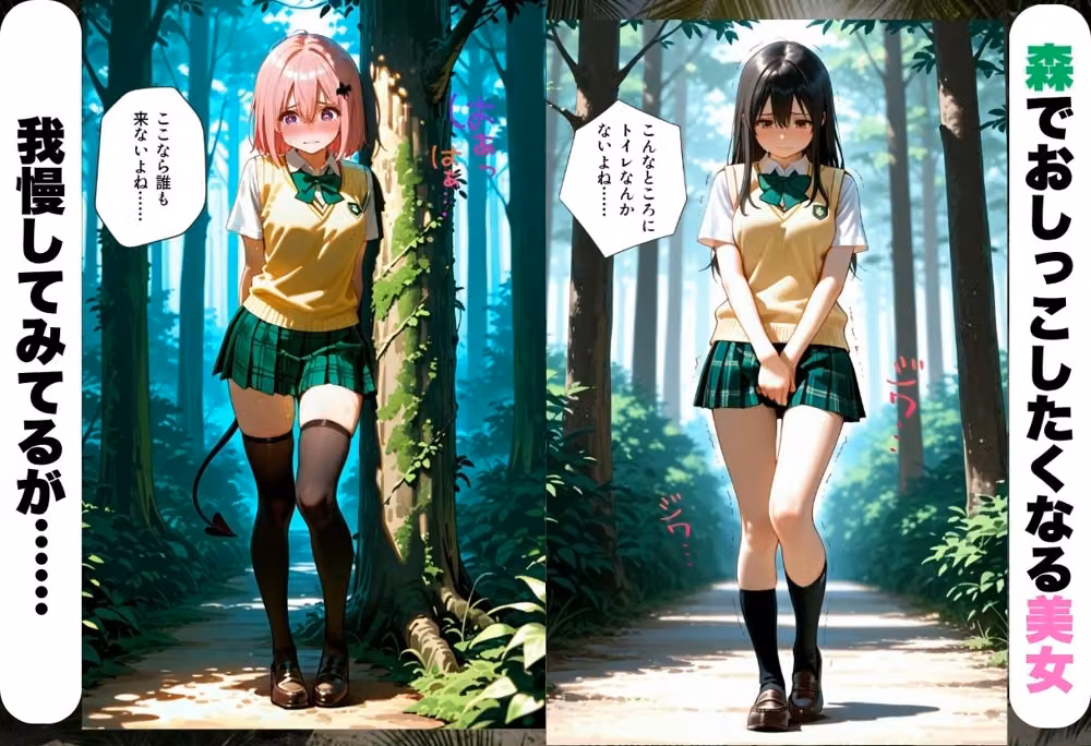 野外お漏らしレ〇プ 深い森の中で子宮壊れるまでイキ狂うト〇ブル・ダークネス編 hitomiエロ漫画raw サンプル画像001