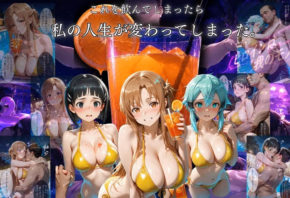 ナイトプールでナンパ堕ち〜黄ビキニ美女が太った男に媚●入りオレンジジュースで種付けされるまで〜VOL3 hitomiエロ漫画raw サンプル画像003