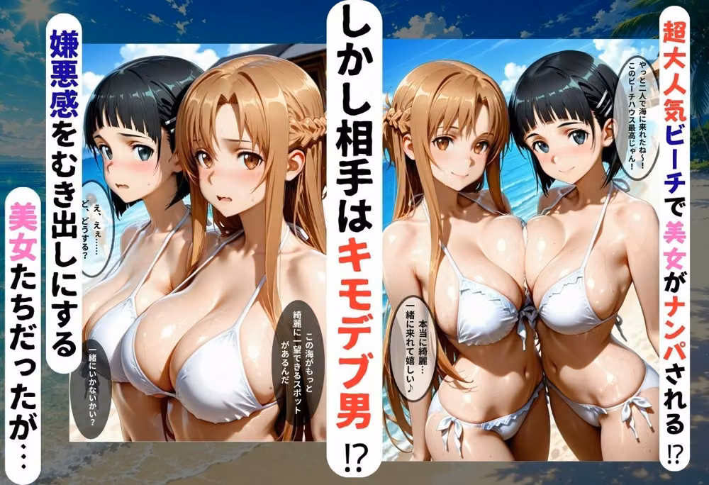 ビーチで2人組の美女をナンパし催●アプリでオナホ化した話VOL2 hitomiエロ漫画raw サンプル画像001