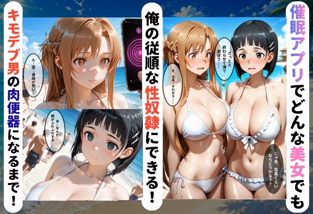 ビーチで2人組の美女をナンパし催●アプリでオナホ化した話VOL2 hitomiエロ漫画raw サンプル画像002