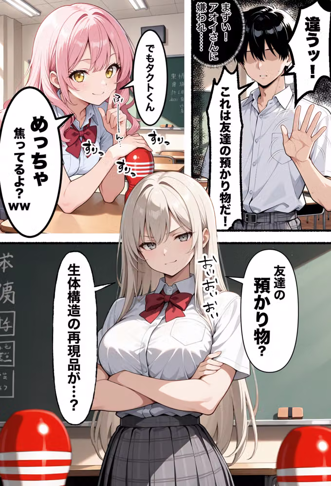 俺のおかず一軍ギャル、デカちんがバレてもてあそばれた結果3人まとめて彼女になったハーレム物語 hitomiエロ漫画raw サンプル画像006