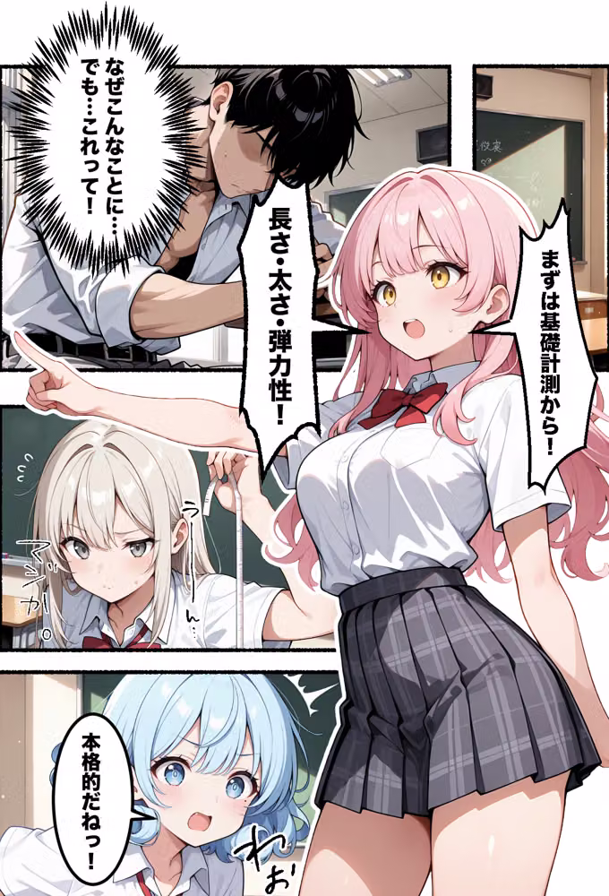 俺のおかず一軍ギャル、デカちんがバレてもてあそばれた結果3人まとめて彼女になったハーレム物語 hitomiエロ漫画raw サンプル画像009