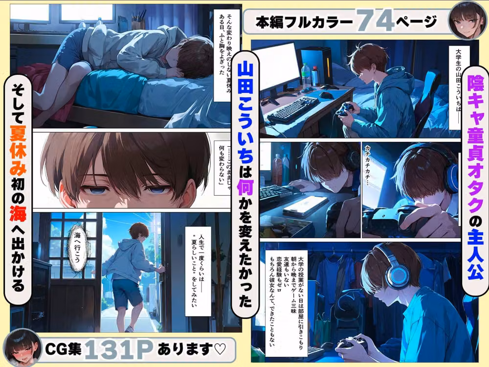 童貞陰キャの僕が水着ギャルたちに筆おろししてもらった話 hitomiエロ漫画raw サンプル画像002