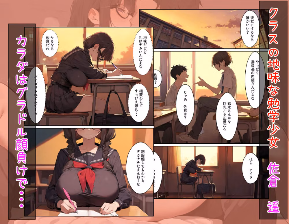 隠れ人気な地味巨乳女子と毎日ヤりまくる hitomiエロ漫画raw サンプル画像001