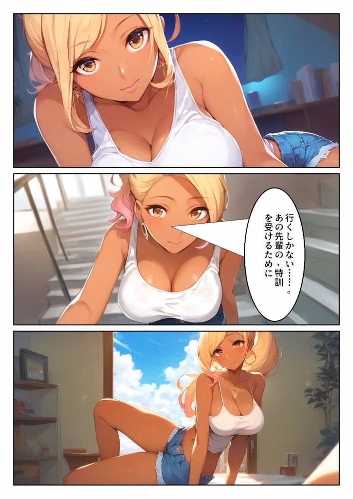 黒ギャル先輩の「特訓」は朝まで終わらない hitomiエロ漫画raw サンプル画像018