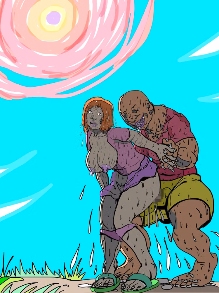 真夏の太陽の下近所の奥さんが見知らぬ男と汁だくまぐわいやってた hitomiエロ漫画raw サンプル画像002