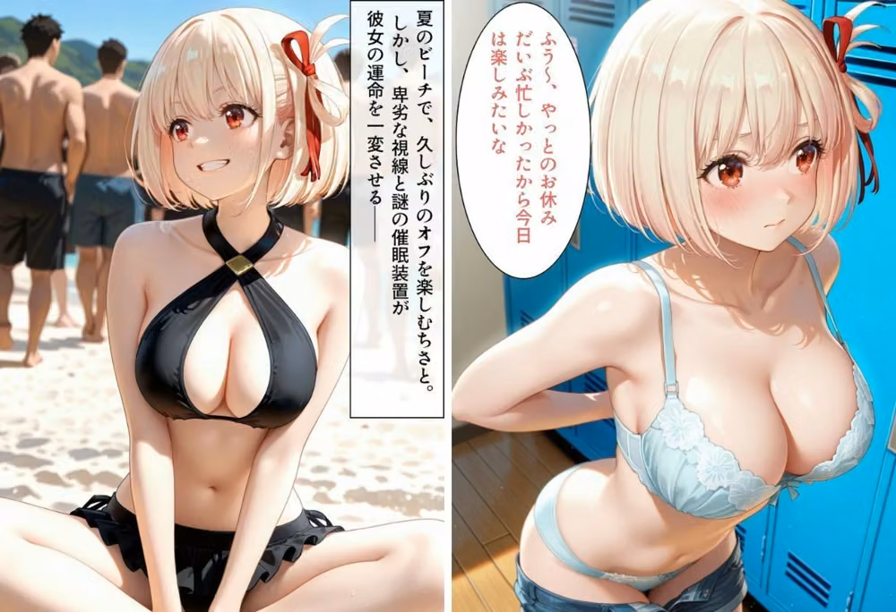 洗脳の海 アプリで雌堕ち 夏の罠 Part 1 hitomiエロ漫画raw サンプル画像001