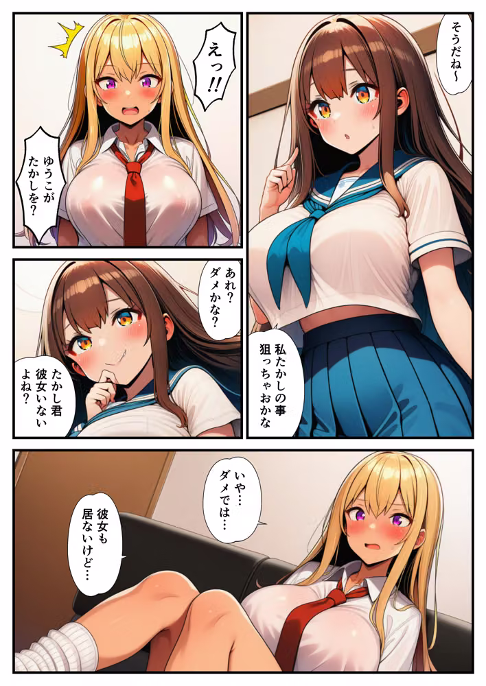 催●で欲情した一軍ギャルたちに童貞を奪われて〜幼馴染と激情中出しセックス〜 hitomiエロ漫画raw サンプル画像003