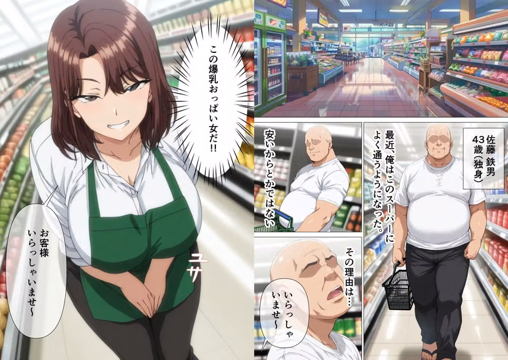 スーパーで働いているデカパイ子持ちママ店員を時間停止で孕ませセックスする話 hitomiエロ漫画raw サンプル画像001