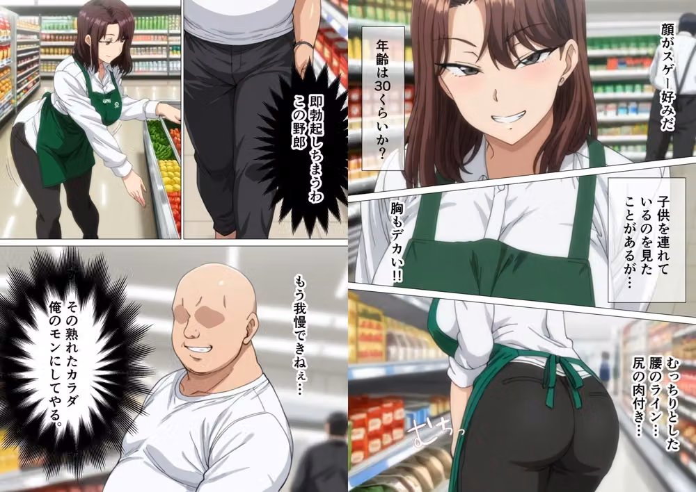 スーパーで働いているデカパイ子持ちママ店員を時間停止で孕ませセックスする話 hitomiエロ漫画raw サンプル画像002