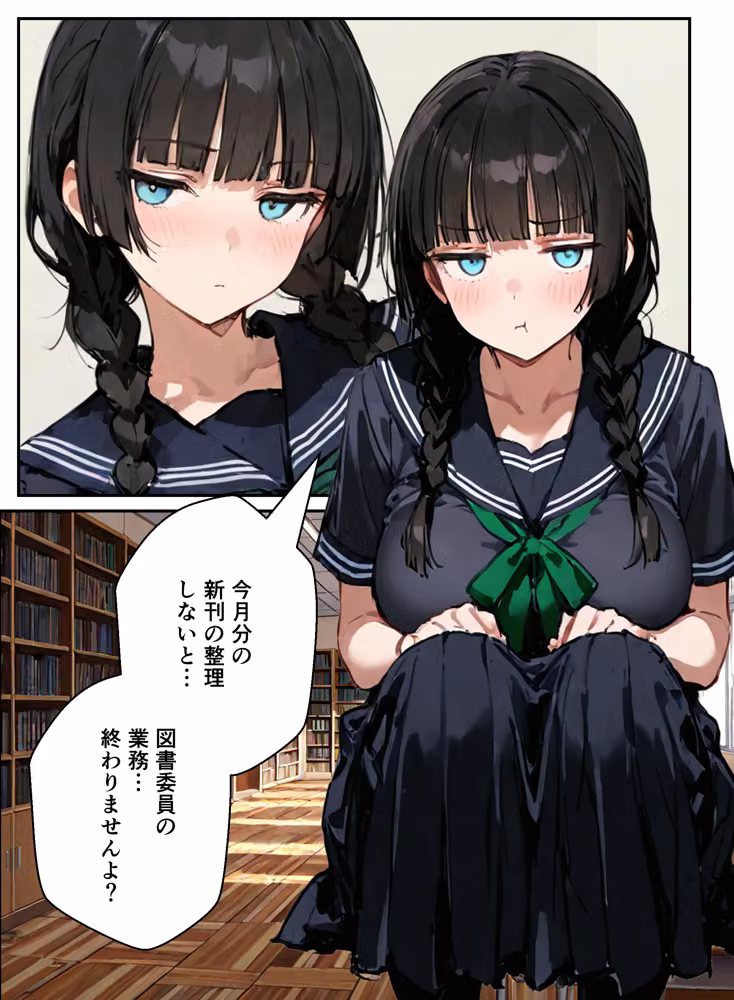 陰キャ女子ばかりの図書委員会でエロ本を見ながらコスプレセックスした話 hitomiエロ漫画raw サンプル画像001