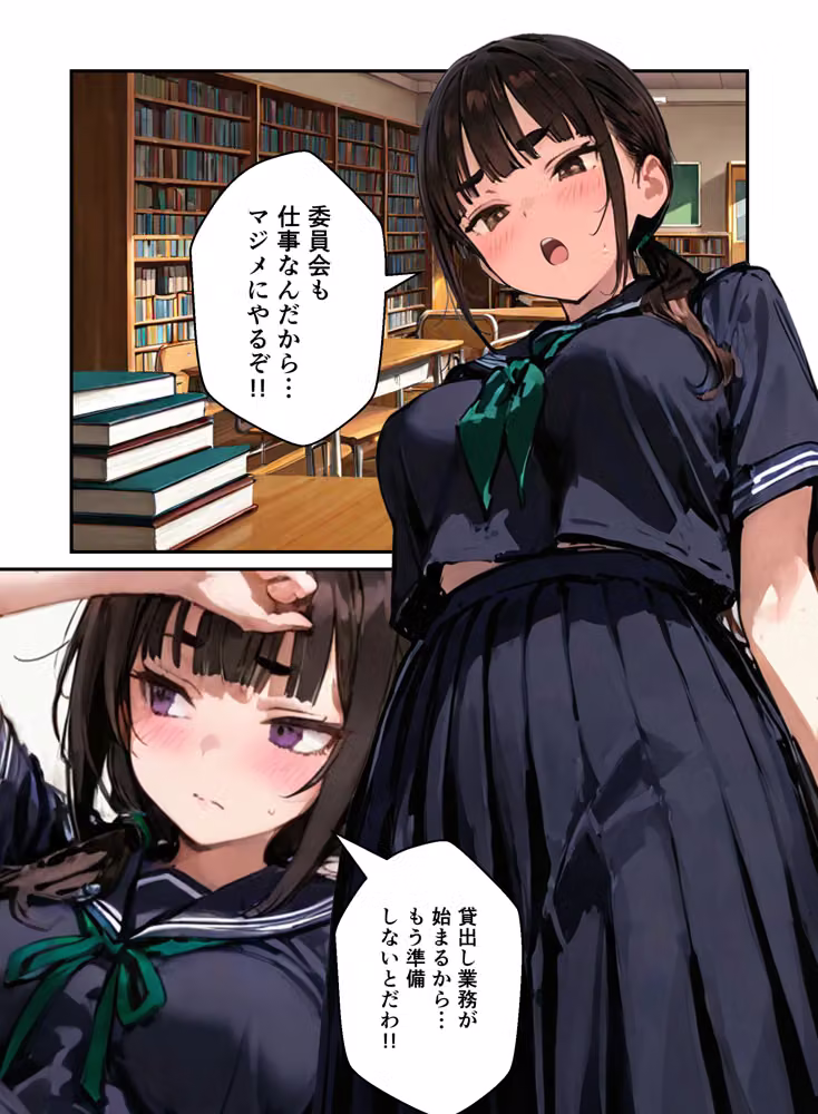 陰キャ女子ばかりの図書委員会でエロ本を見ながらコスプレセックスした話 hitomiエロ漫画raw サンプル画像009