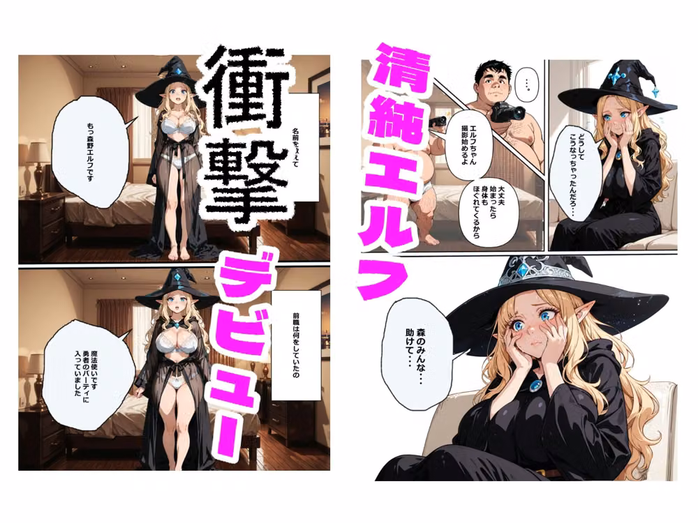 金髪エルフ 初撮りAV〜快楽に堕ちて中出し懇願〜 hitomiエロ漫画raw サンプル画像001