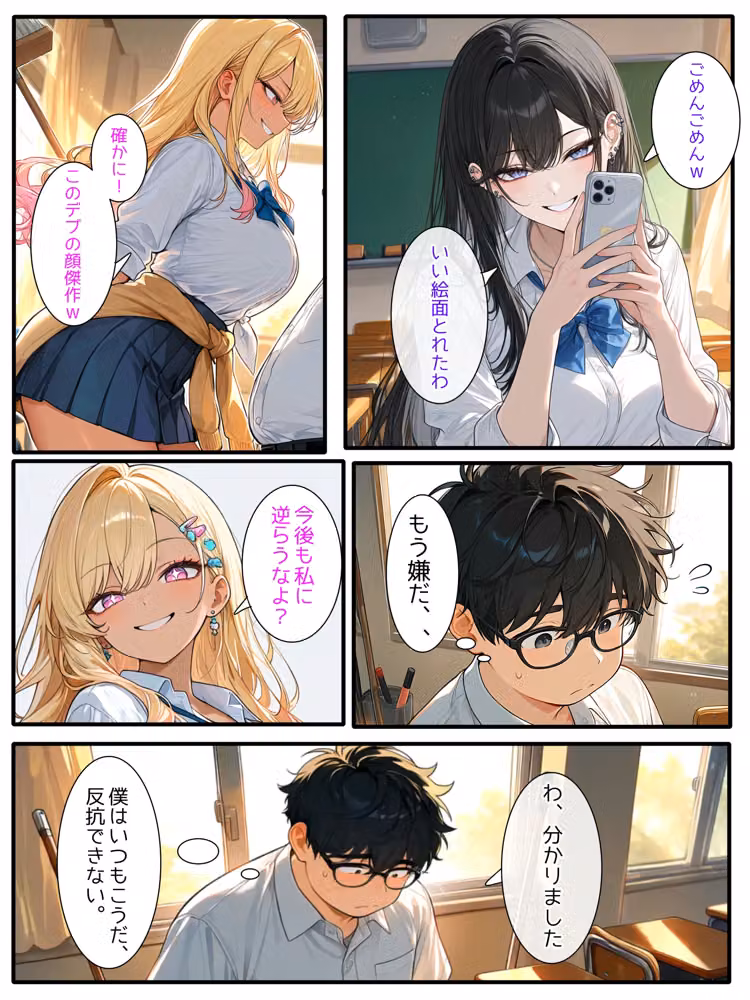 【陰キャ逆転】記憶操作アプリでいじめっ子の巨乳ギャルと清楚系を完堕ちわからせする話 hitomiエロ漫画raw サンプル画像006