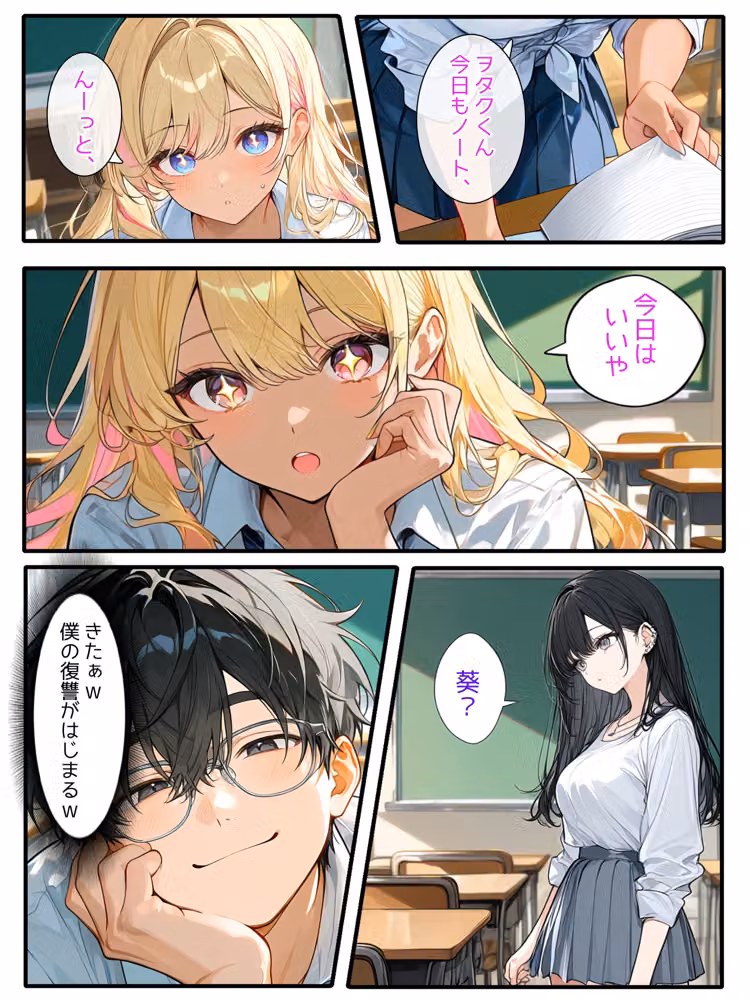 【陰キャ逆転】記憶操作アプリでいじめっ子の巨乳ギャルと清楚系を完堕ちわからせする話 hitomiエロ漫画raw サンプル画像016