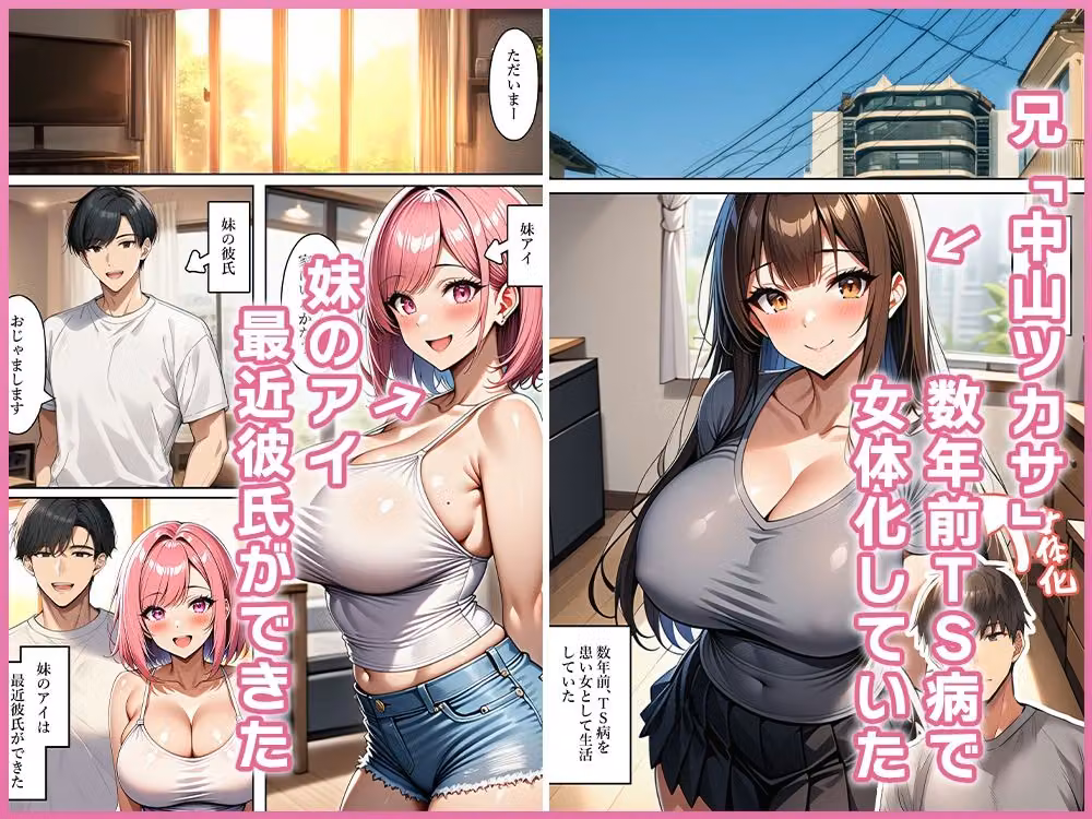 欲求不満な女体化兄、妹の彼氏と禁断エッチ hitomiエロ漫画raw サンプル画像001