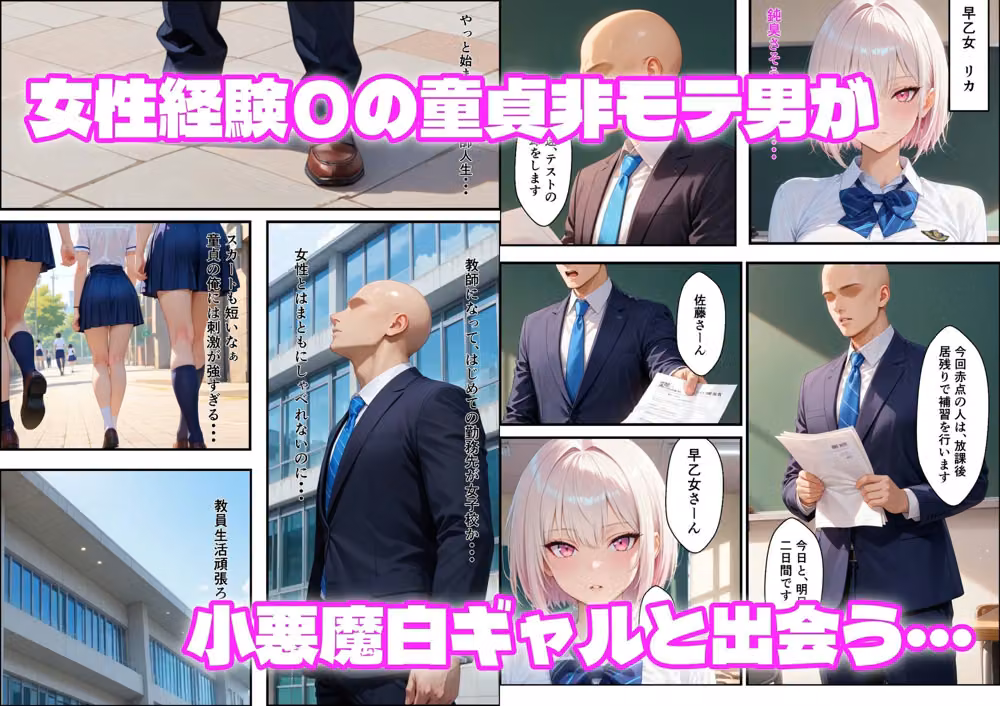 童貞非モテ教師の俺が、小悪魔白ギャルに射精管理される話 hitomiエロ漫画raw サンプル画像001