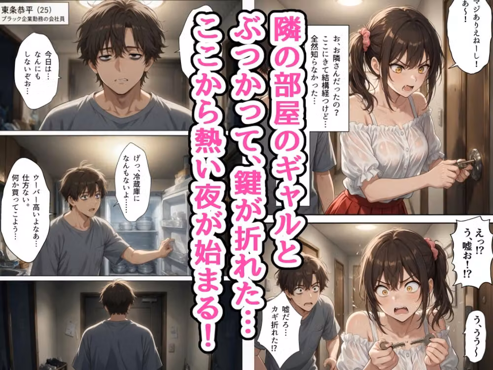 未経験の俺が10連勤明けに隣の部屋の処女ギャルにからかわれて初めての夜を迎えた話 hitomiエロ漫画raw サンプル画像001