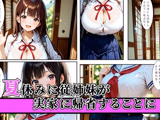 夏休みで実家に帰省してきた従姉妹とこっそりイチャラブセックスした話 hitomiエロ漫画raw サンプル画像001