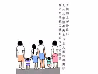 子供同士が仲良いAさん家族の夫とBさん家族の妻は互いの体液の味を知ってる関係