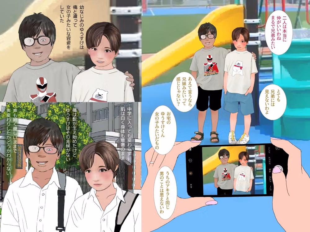 男の娘絵本「幼なじみのゆうすけがだんだん女の子になっていく。」合本版 hitomiエロ漫画raw サンプル画像001