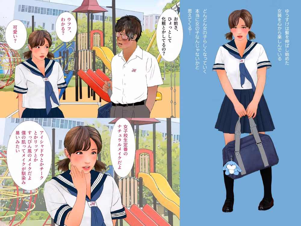 男の娘絵本「幼なじみのゆうすけがだんだん女の子になっていく。」合本版 hitomiエロ漫画raw サンプル画像003