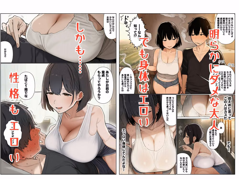 タバコ一箱でヤらせてくれる隣のヤニカスお姉さん hitomiエロ漫画raw サンプル画像002