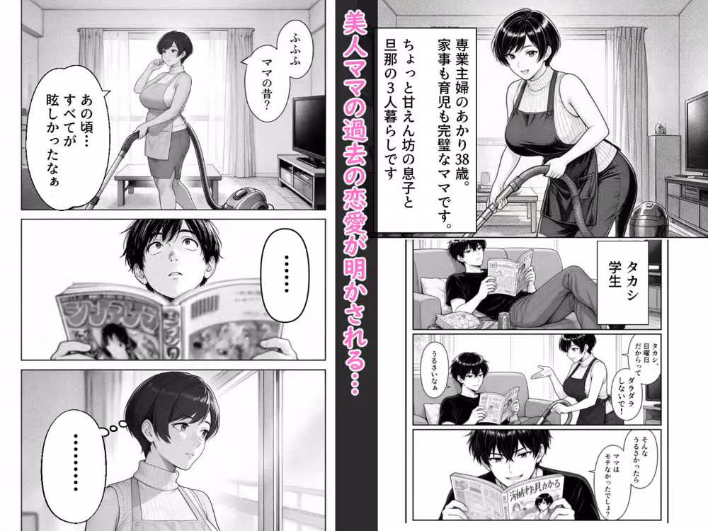 勝気ママの甘い弱点 〜ママの過去へ嫉妬中！〜 hitomiエロ漫画raw サンプル画像001