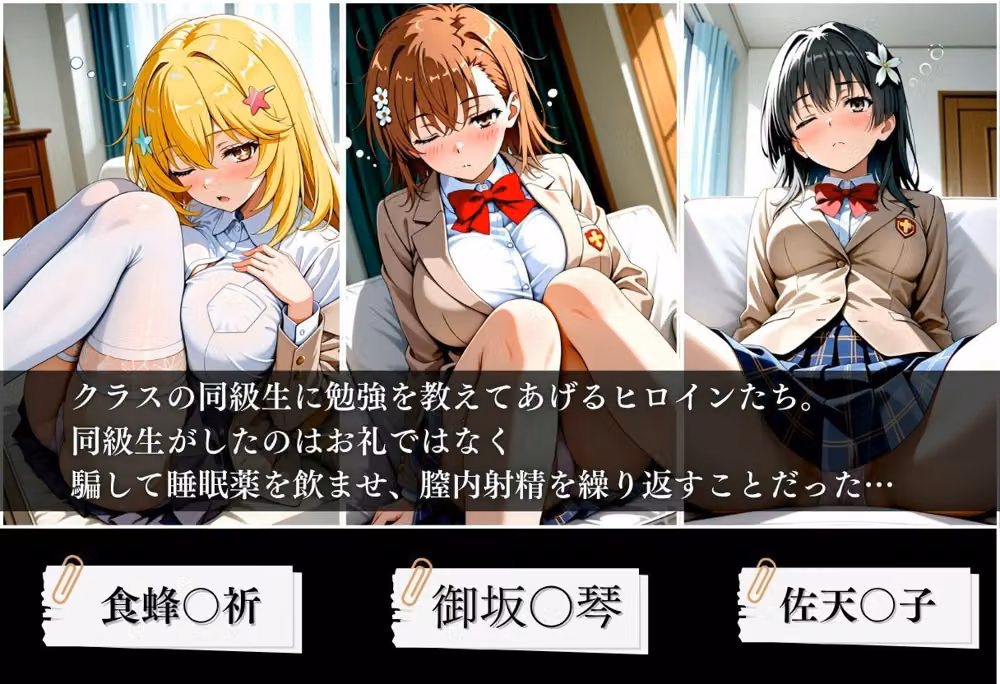 クラスの子に睡眠薬入れて種付けセックスした話 〜とある科学の超〇磁砲編〜 hitomiエロ漫画raw サンプル画像001