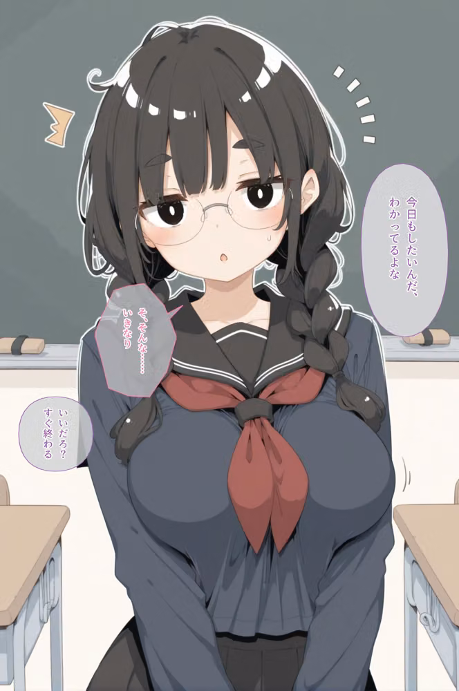 爆乳地味子の同級生を放課後屋上セックスで強●種付け hitomiエロ漫画raw サンプル画像002