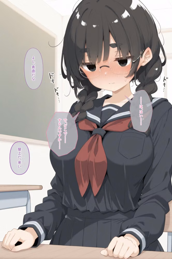 爆乳地味子の同級生を放課後屋上セックスで強●種付け hitomiエロ漫画raw サンプル画像003