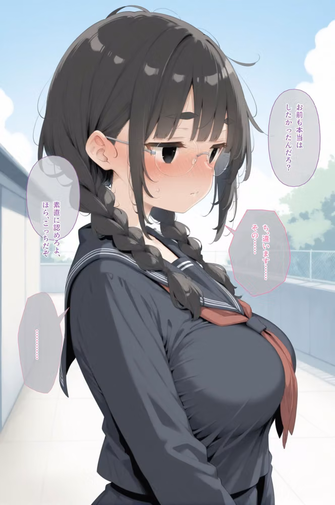 爆乳地味子の同級生を放課後屋上セックスで強●種付け hitomiエロ漫画raw サンプル画像005