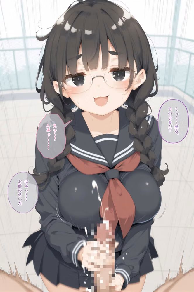 爆乳地味子の同級生を放課後屋上セックスで強●種付け hitomiエロ漫画raw サンプル画像009