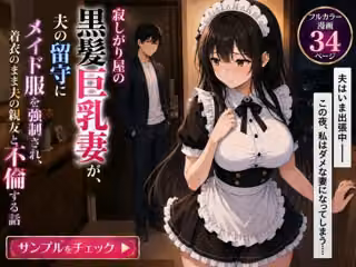 寂しがり屋の黒髪巨乳妻が夫の留守にメイド服を強●され、着衣のまま夫の親友と不倫する話