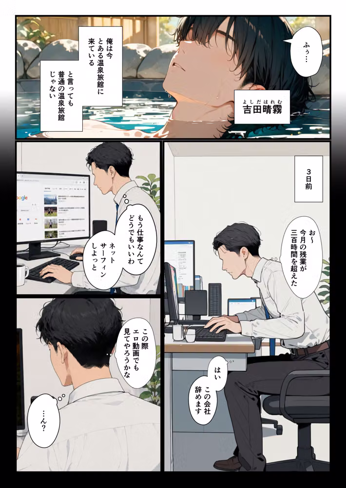 社畜の俺が、温泉旅館でギャル仲居×若女将のご奉仕ハーレムに！？ hitomiエロ漫画raw サンプル画像001