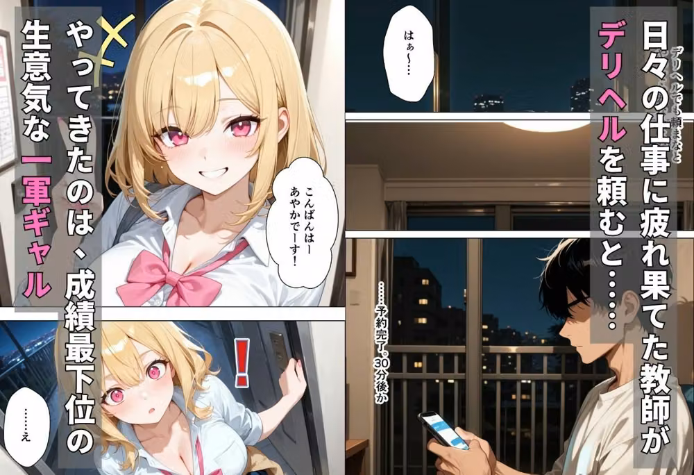 デリヘル呼んだら教え子のギャルが来たので、連続中出しで堕とした話 hitomiエロ漫画raw サンプル画像001